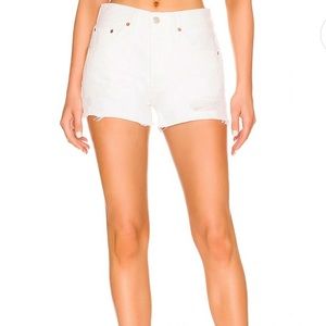 White Levi’s 501 shorts